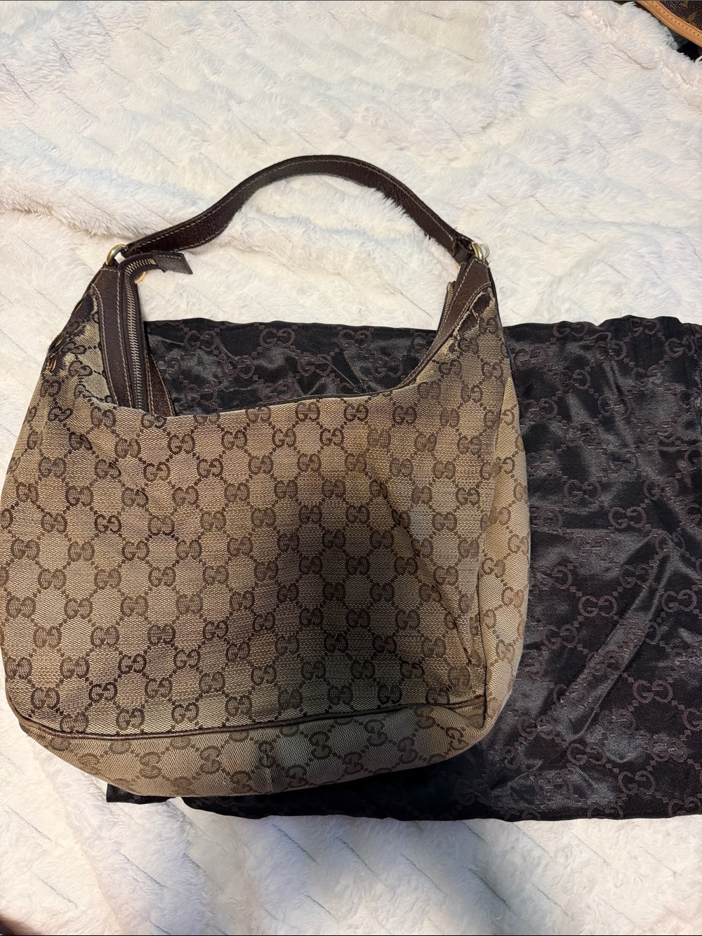 Gucci Brown Monogram Canvas Shoulder Bag